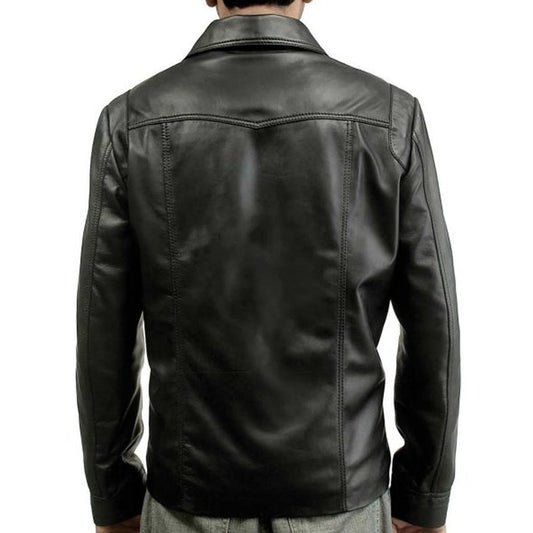 Brad Pitt Killing Them Softly Leather Jacket biker style leather jacket