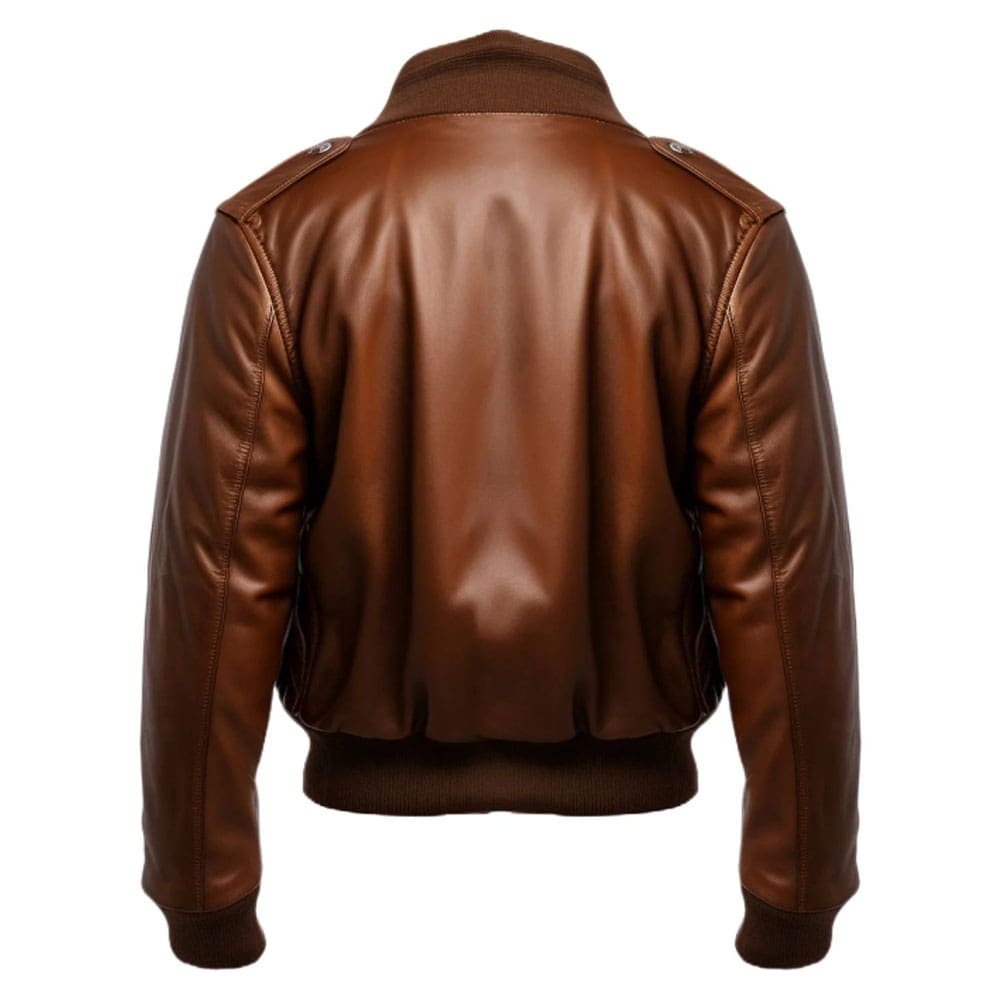 Brown Bomber Aviator Leather Jacket