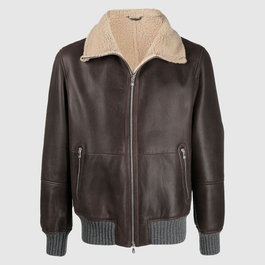 aviator leather jacket Sheepskin Jacket