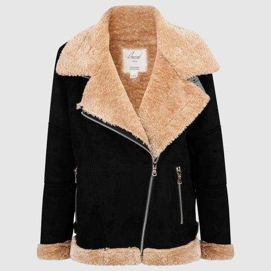 Shearling Aviator Biker Jacket