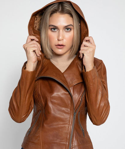 Hooded Leather Jacket