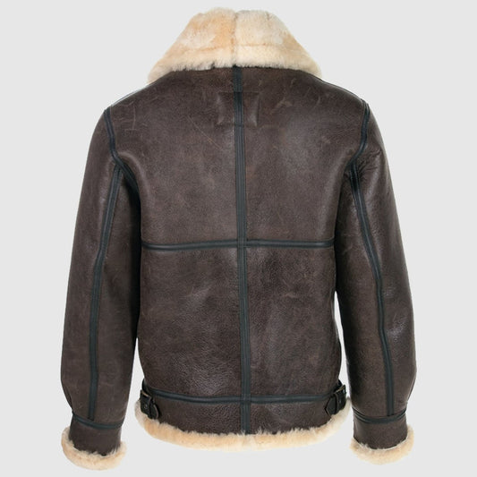 Classic B-3 Sheepskin Leather Bomber Jacket