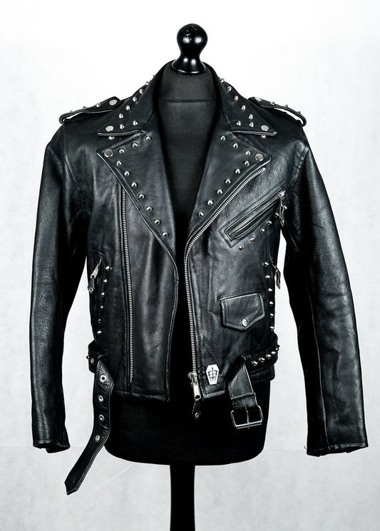 men Custom Studded Leather Jacket