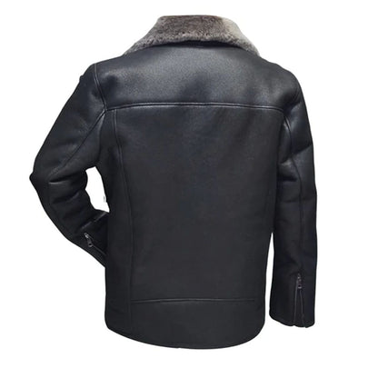 Drake's Black Shearling Car coat