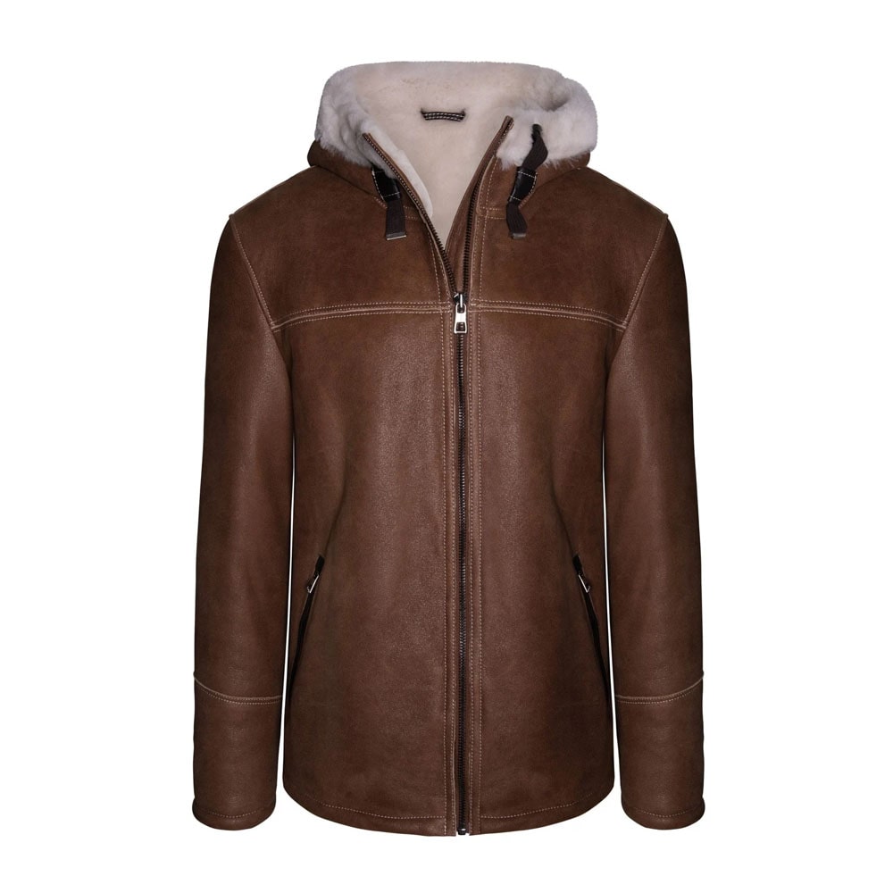 Enrique Men’s Brown Sheepskin Leather Coat