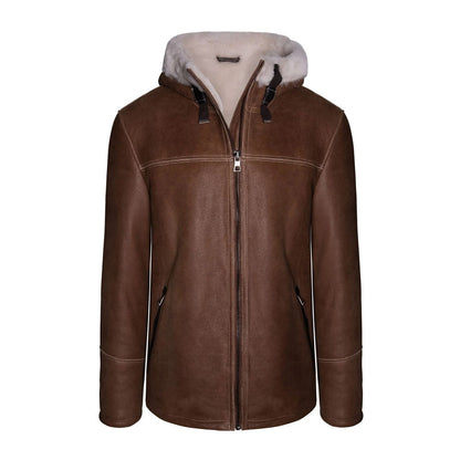 Enrique Men’s Brown Sheepskin Leather Coat