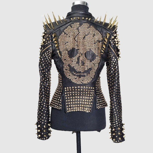Heavy Metal Real Leather Biker Cocktail Jacket