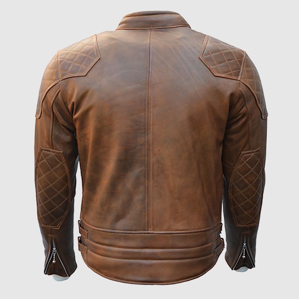 Goldtop 76 Armoured Leather Jacket – Brown
