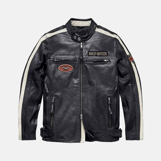 Harley Davidson Mens Motorcycle Mid-Weight Leather Jacket