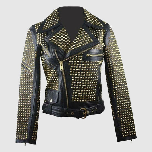 Golden Studded Stylish Jacket Studded Punk Jacket