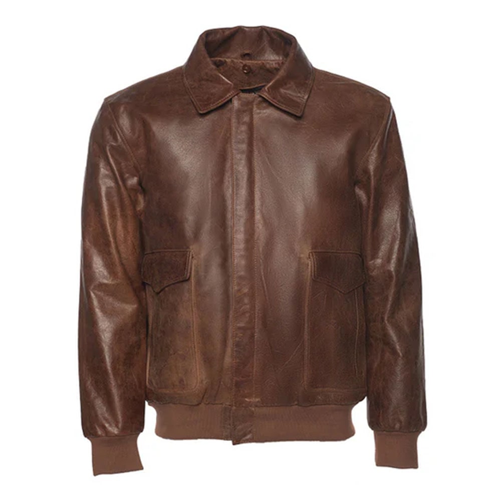 Laurent Vintage Brown A2 bomber Jacket