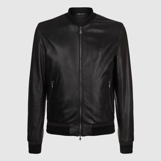 Leather Lambskin Bomber Jacket