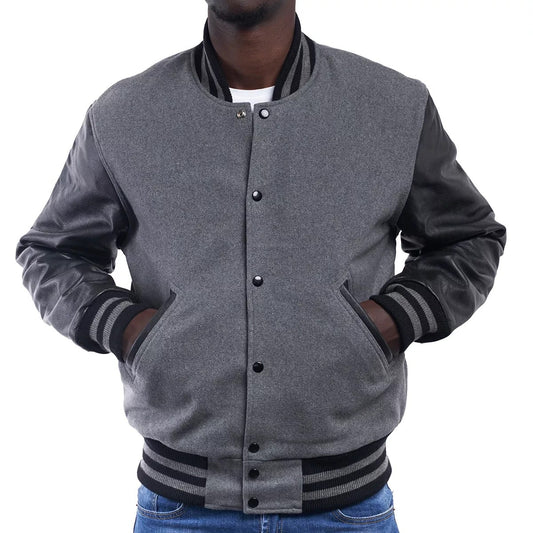 Leather Sleeves Letterman Jacket