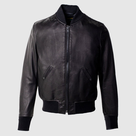 Cowhide Leather Bomber Jacket
