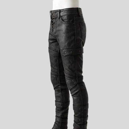 Men's Handmade Black Leather Warrior Pants