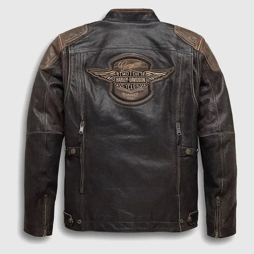 Men's H-D Triple Vent System Trostel Leather Jacket back