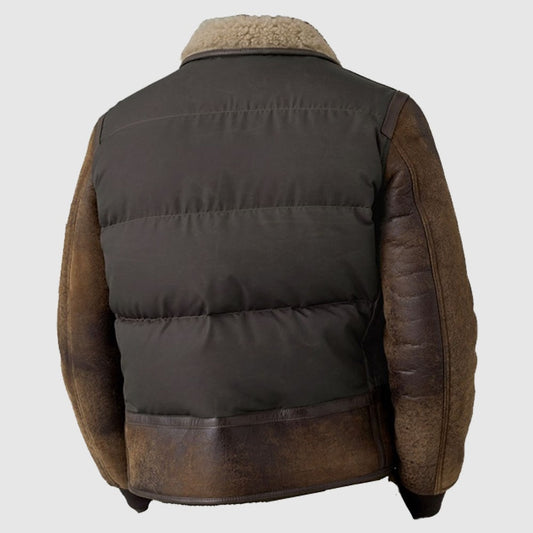Men’s B-3 Vintage Brown Leather Jacket