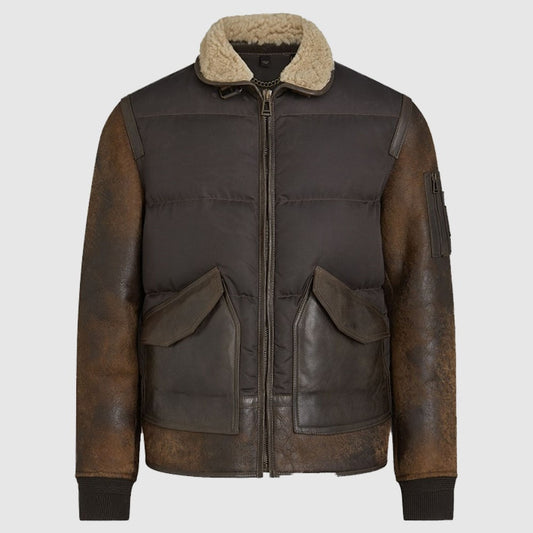 Men’s B-3 Vintage Brown bomber Leather Jacket