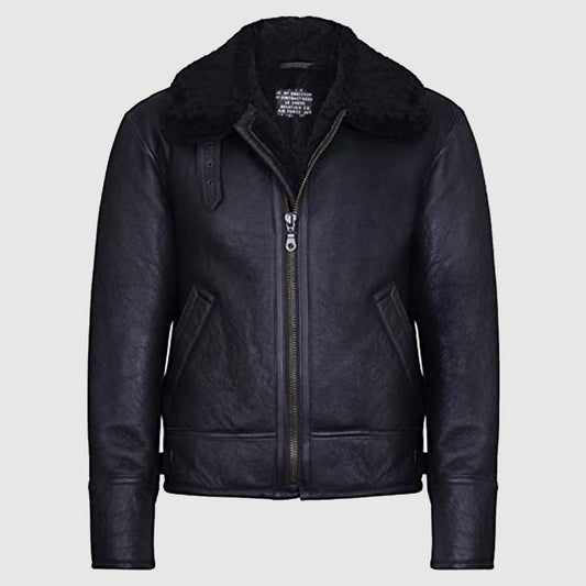 Men's B3 Air Force Real Shearling Sheepskin Aviator Pilot Flying Jacket