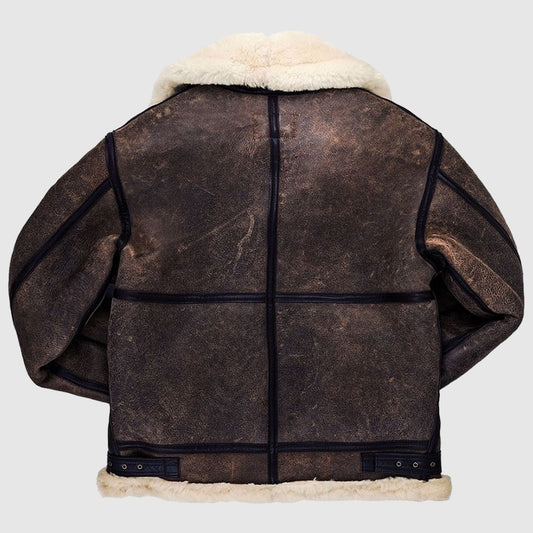 Men’s B3 Bomber Pilot Aviator RAF Real Sheepskin Leather Jacket