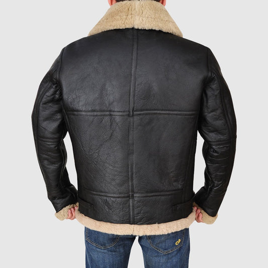 Black B3 Bomber Sheepskin Jacket
