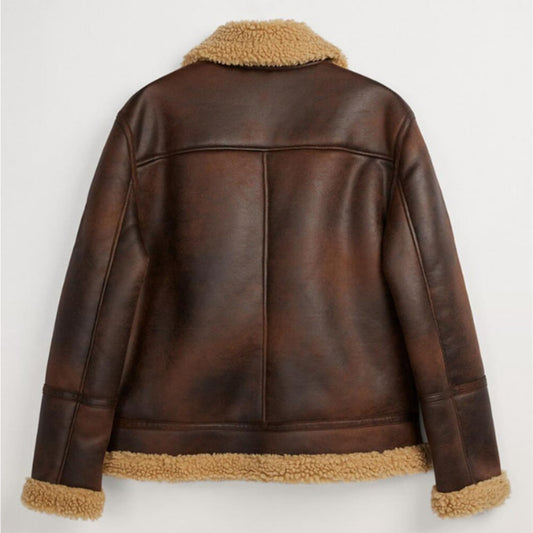 Shearling Fur Bomber B3 RAF Aviator Jacket