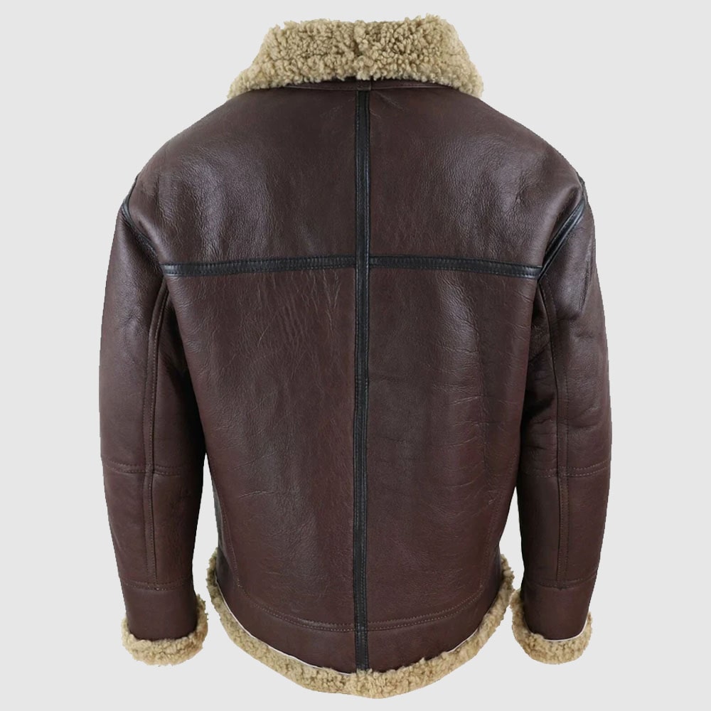 Men's Sheepskin Aviator Shearling Leather Jacket