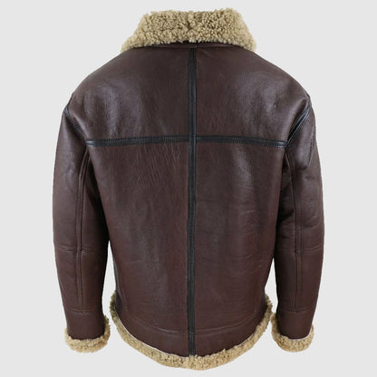 Men's Sheepskin Aviator Shearling Leather Jacket