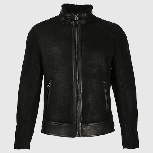 Musky Matt Black Faux Shearling Jacket