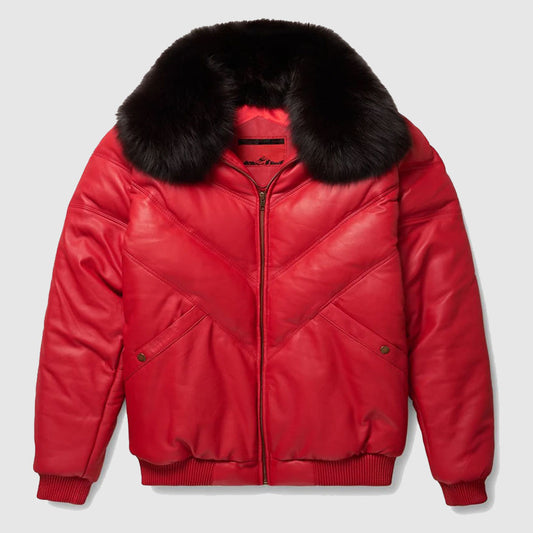 V-Bomber Leather Jacket