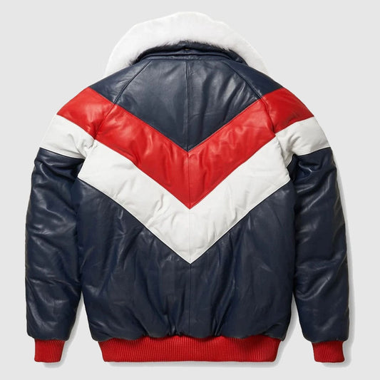 V Bomber Leather Jacket