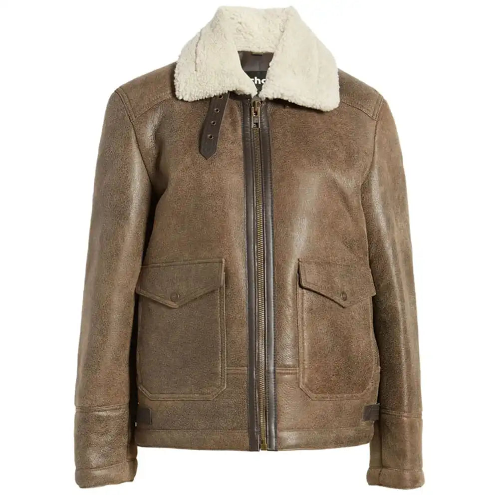 Amelia Hayes Women’s Shearling Sheepskin Rancher Jacket