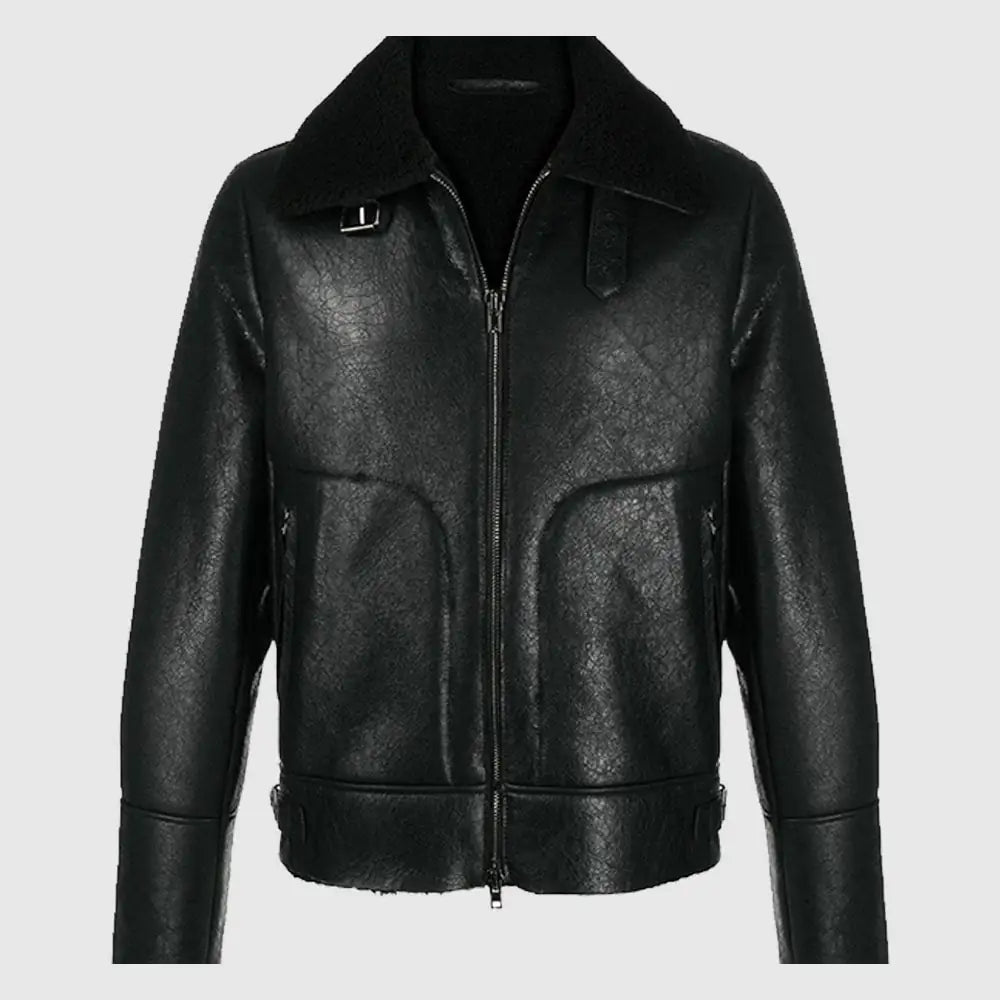 Shining Sky Aviator Shearling Jacket Sheepskin Jacket