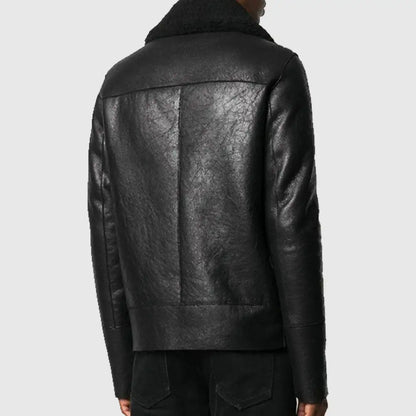 Shining Sky Aviator Shearling Jacket Sheepskin Jacket