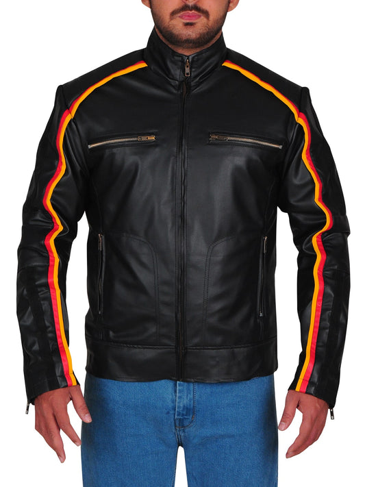 Trendy Black Leather biker Jacket