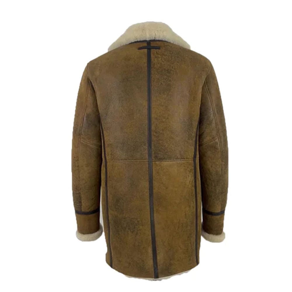 Tyler's Distressed Shearling Trench Coat