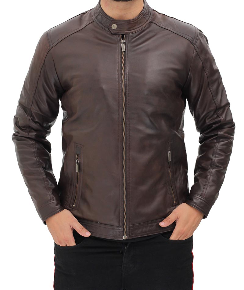 Leather Cafe Racer Jacket
