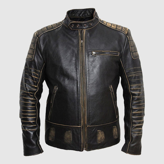 Vintage Retro Genuine Leather Motorcycle Jacket