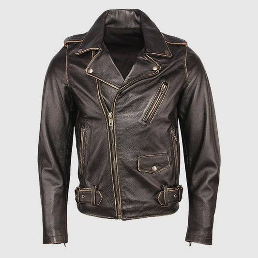 Brown Genuine Leather Motorcycle Jacket