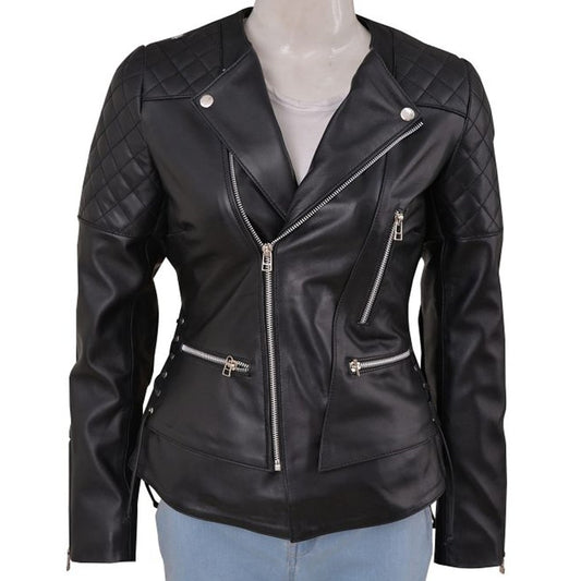 Women Black Biker Jacket