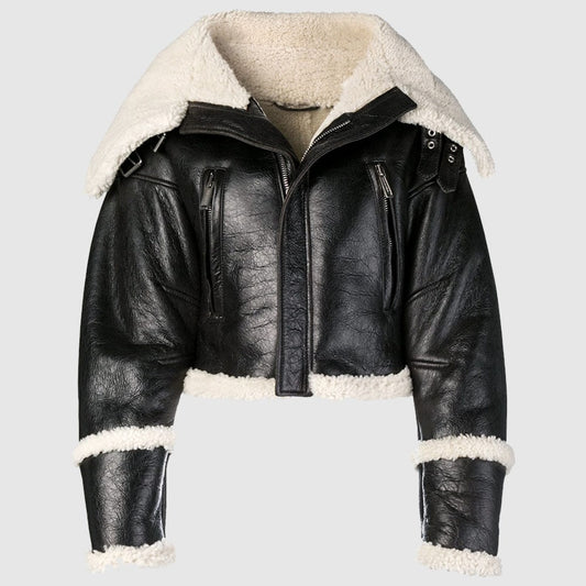 Long Collar Shearling Jacket