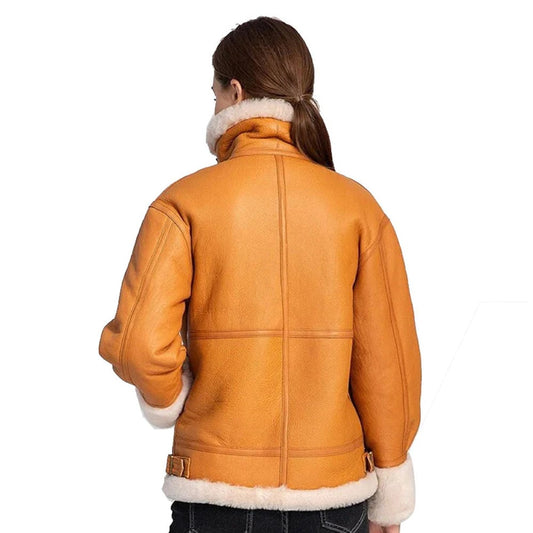 Women RAF B3 Bomber Aviator Shearling Coat