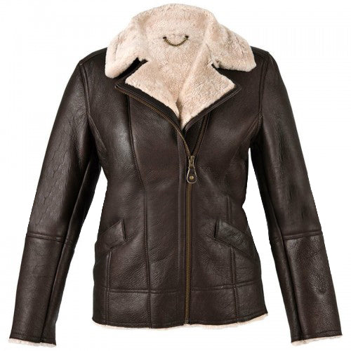 Sheepskin Aviator Dark Brown Leather Jacket
