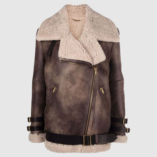Sheepskin Oversized Collar coat
