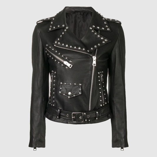 Silver Studded Leather Jacket