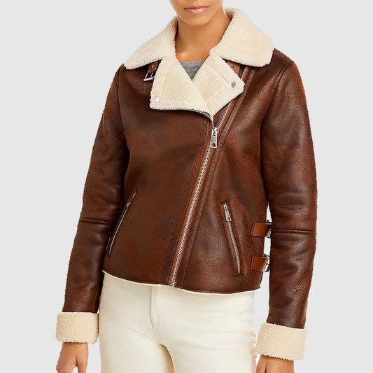 Women Aviator Shearling jacket