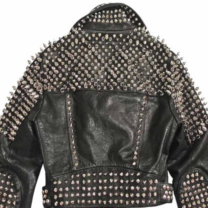 WomenBlackSteampunkLeatherJacket-RetroandEdgy back