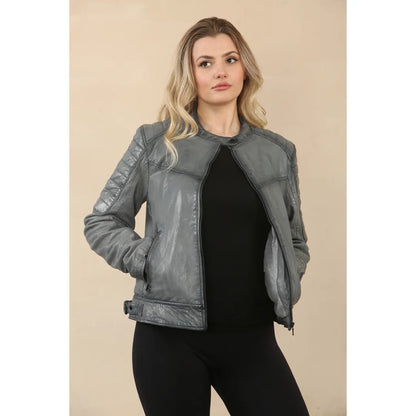 Women's Retro Quilted Leather Biker Jacket