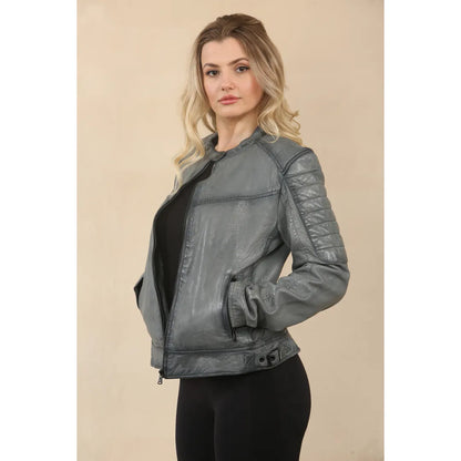 Women's Retro Quilted Leather Biker Jacket