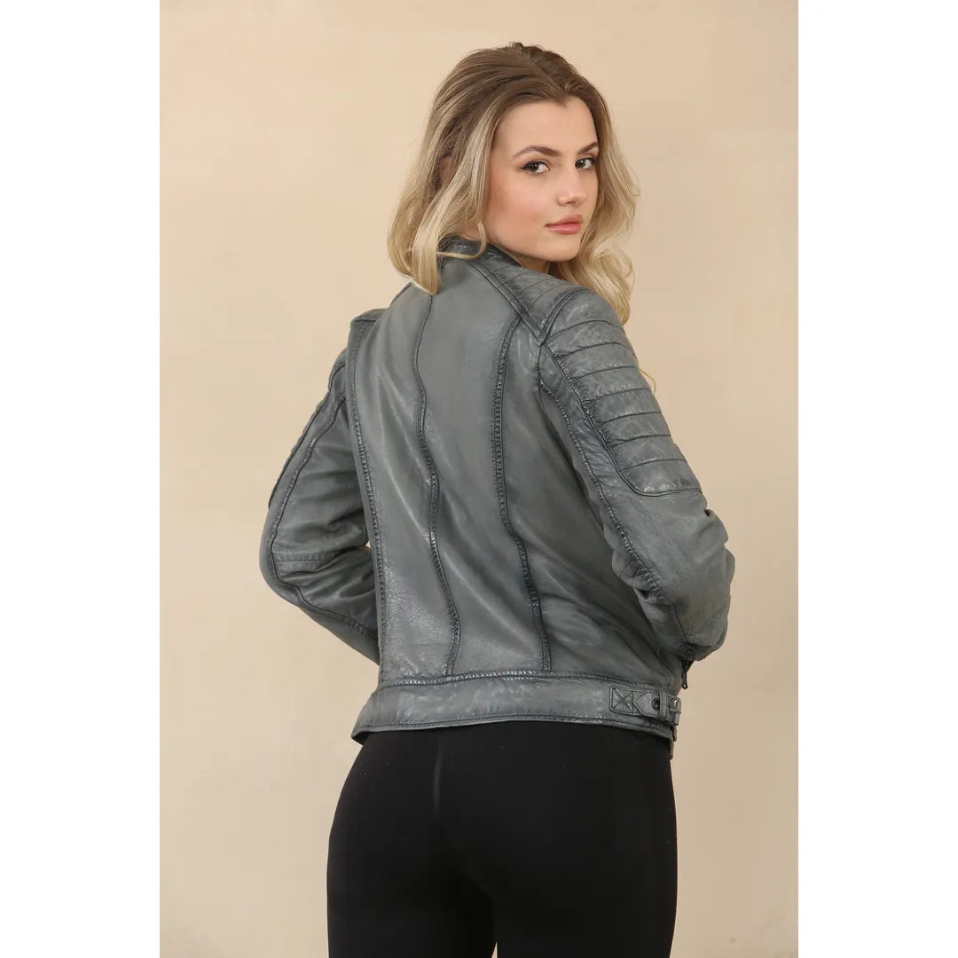 Women's Retro Quilted Leather Biker Jacket
